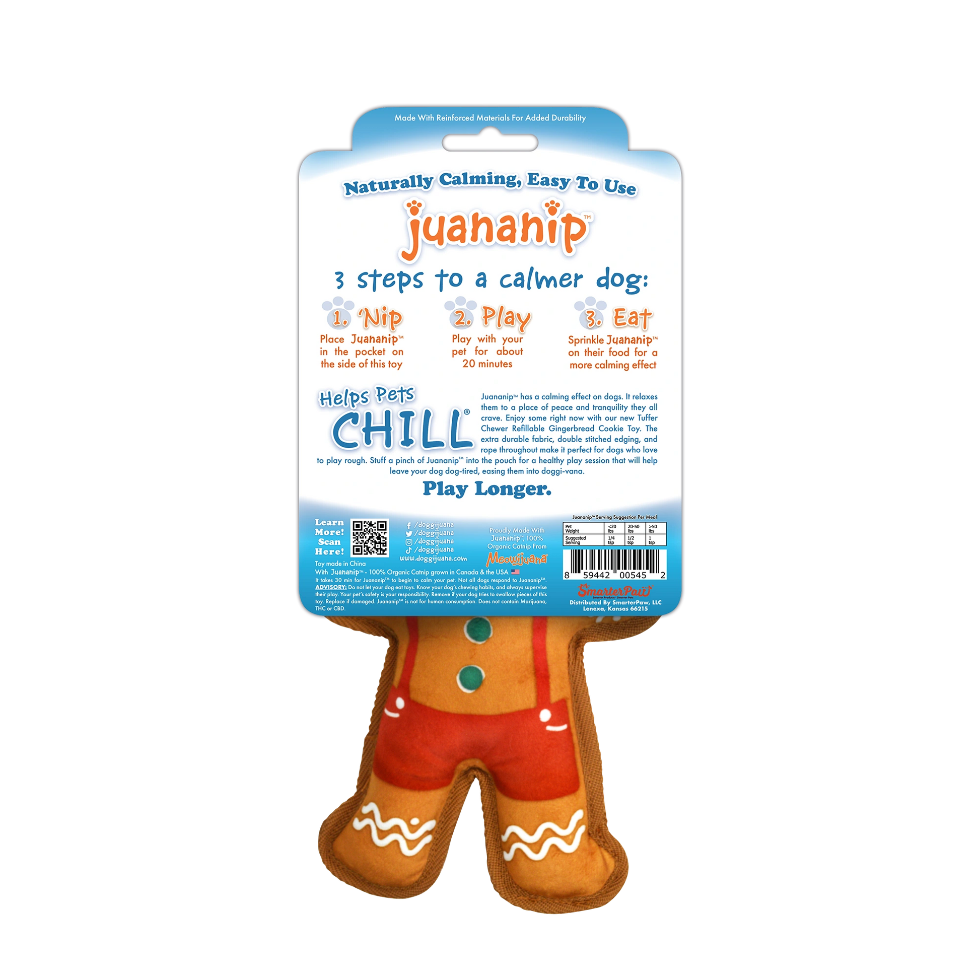 Candy Cane and Gingerbread tough dog toy bundle