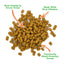 Crunchy cat treats made with real chicken and catnip, perfectly sized for cats.