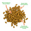 Colorful gummy bear-shaped cat toy beside a bag of Meowijuana® Crunchie Munchie® Salmon Treats, perfect for interactive feline play