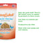 Colorful gummy bear-shaped cat toy beside a bag of Meowijuana® Crunchie Munchie® Salmon Treats, perfect for interactive feline play