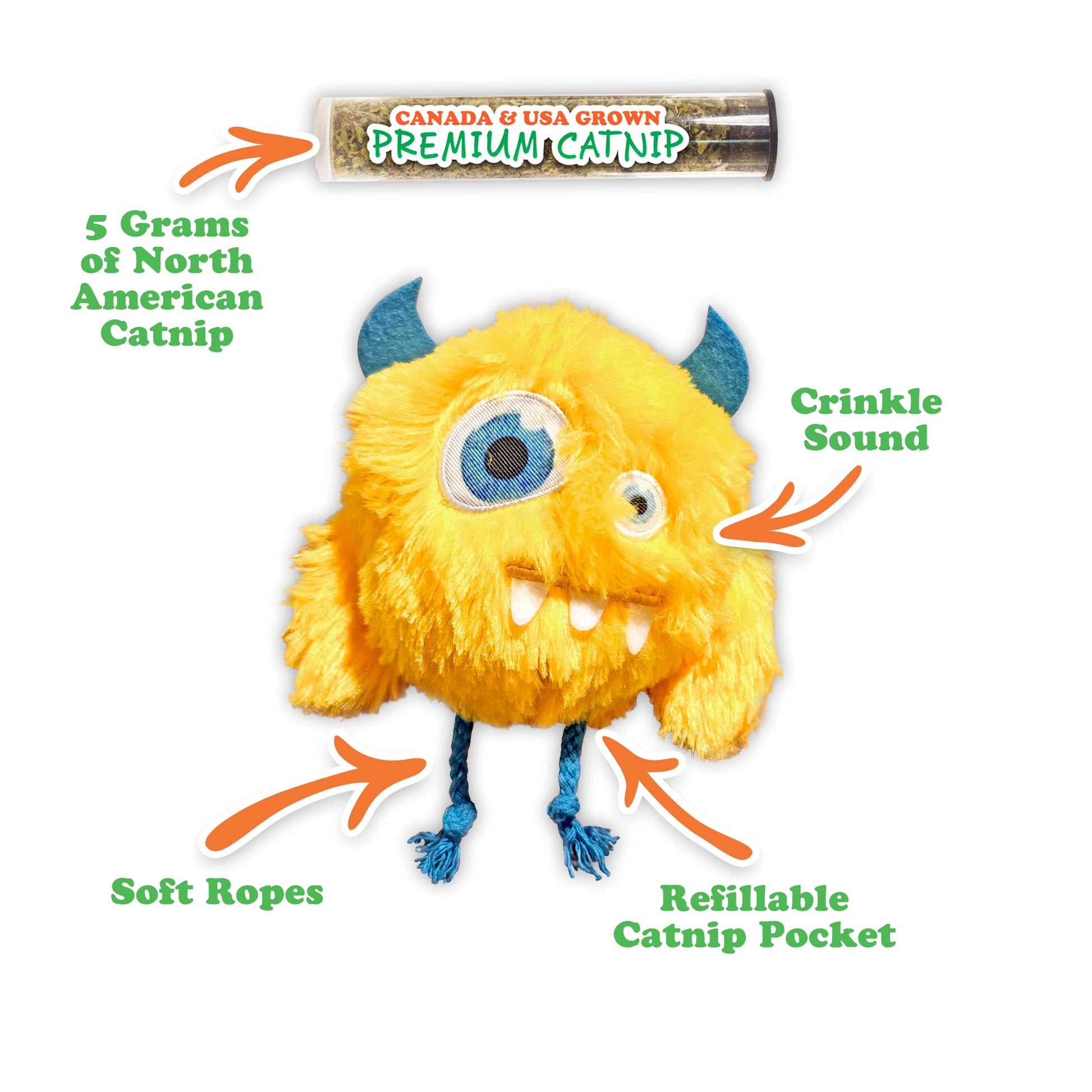 Meowijuana silly monster catnip toy trio