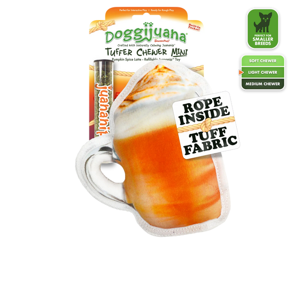 Calming Chew Toy for Dogs: Tuffer Chewer Mini Pumpkin Spice Latte