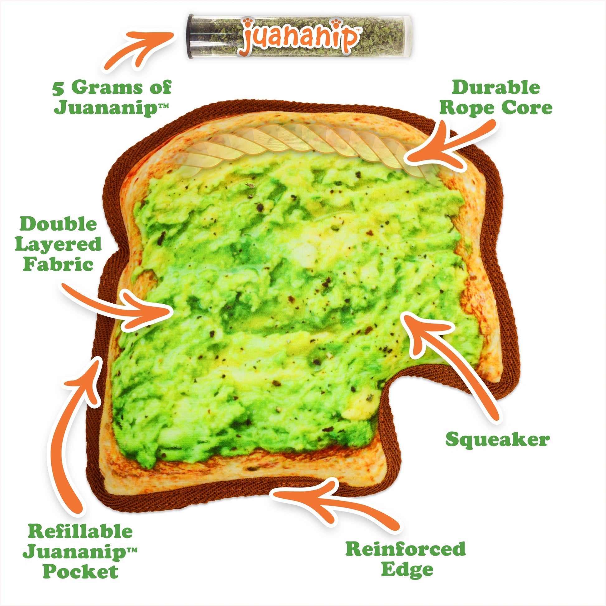 Doggi Duo avocado toast toy & Juananip refill bundle