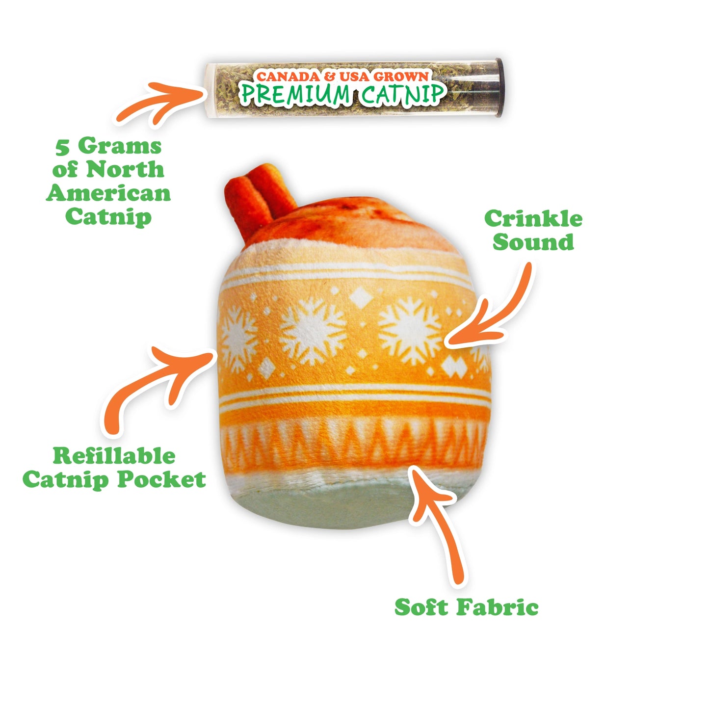 Get Nogged Winter Eggnog Refillable Cat Toy