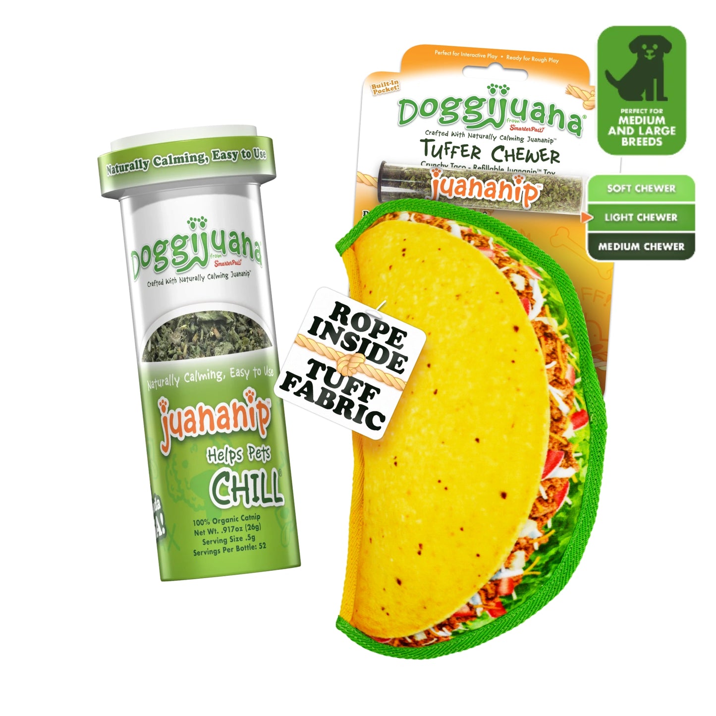 Doggi Duo taco toy & Juananip refill bundle