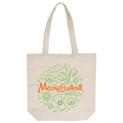 Canvas tote bag with Meowijuana design on one side and Doggijuana design on the other.