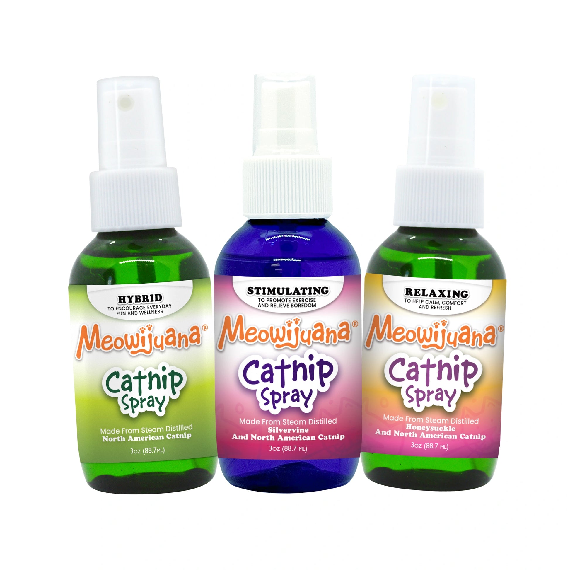Meowijuana catnip spray trio bundle