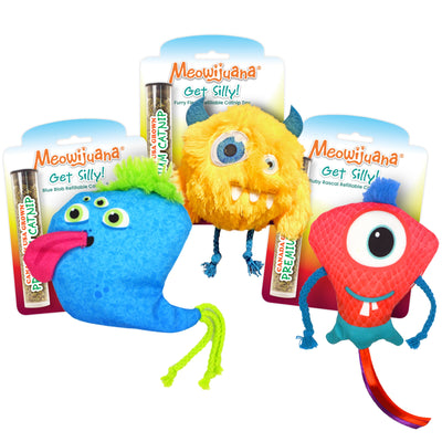 Meowijuana silly monster catnip toy trio