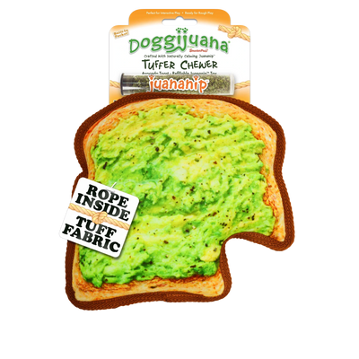 Tuffer Chewer Avocado Toast Refillable Dog Toy
